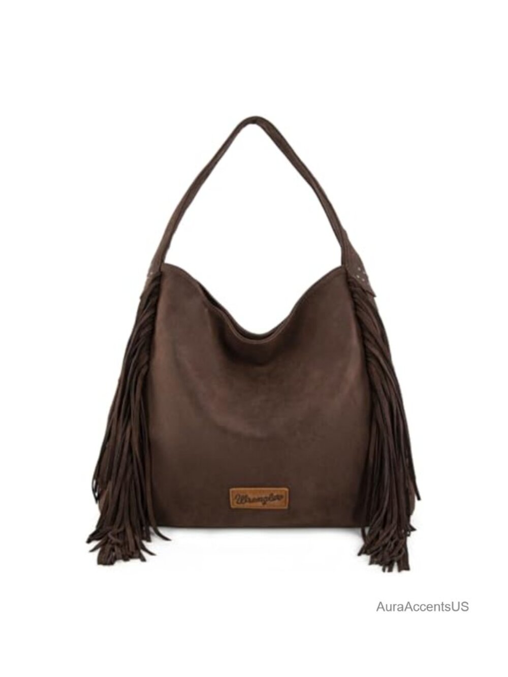 Suede Leather Fringe Hobo Bag Studded Western Shoulder Purse Tassel